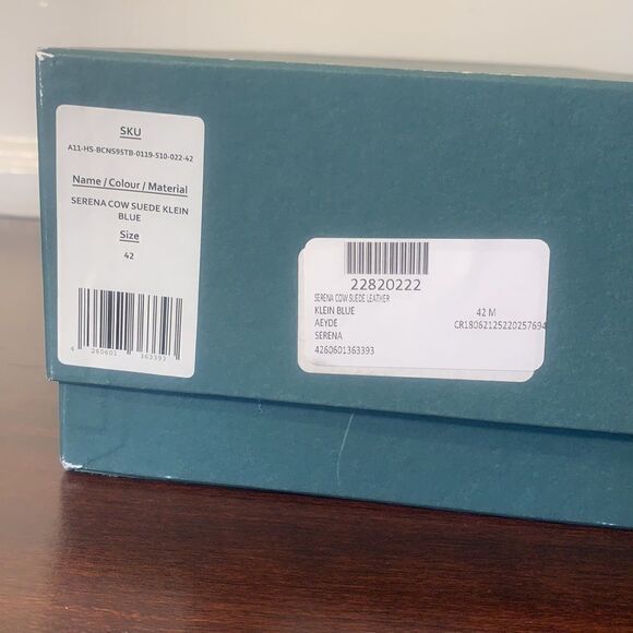 Aeyde Serena double band heeled suede sandal size EU 42 or US 12, new in box - Picture 12 of 12